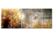 Canvas Golden Dandelion (5-piece) - Composition with Inscriptions on Concrete 98628