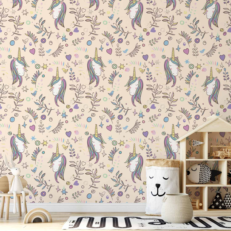 Modern Wallpaper Unicorns and Flowers 108338 additionalImage 8