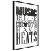 Poster Music Is Life - composition with black and white texts and a heart between them 114738 additionalThumb 10