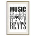 Poster Music Is Life - composition with black and white texts and a heart between them 114738 additionalThumb 19