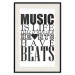 Poster Music Is Life - composition with black and white texts and a heart between them 114738 additionalThumb 18