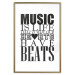 Poster Music Is Life - composition with black and white texts and a heart between them 114738 additionalThumb 16