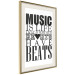 Poster Music Is Life - composition with black and white texts and a heart between them 114738 additionalThumb 2