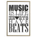Poster Music Is Life - composition with black and white texts and a heart between them 114738 additionalThumb 20