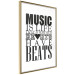 Poster Music Is Life - composition with black and white texts and a heart between them 114738 additionalThumb 6