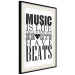 Poster Music Is Life - composition with black and white texts and a heart between them 114738 additionalThumb 3