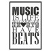 Poster Music Is Life - composition with black and white texts and a heart between them 114738 additionalThumb 24