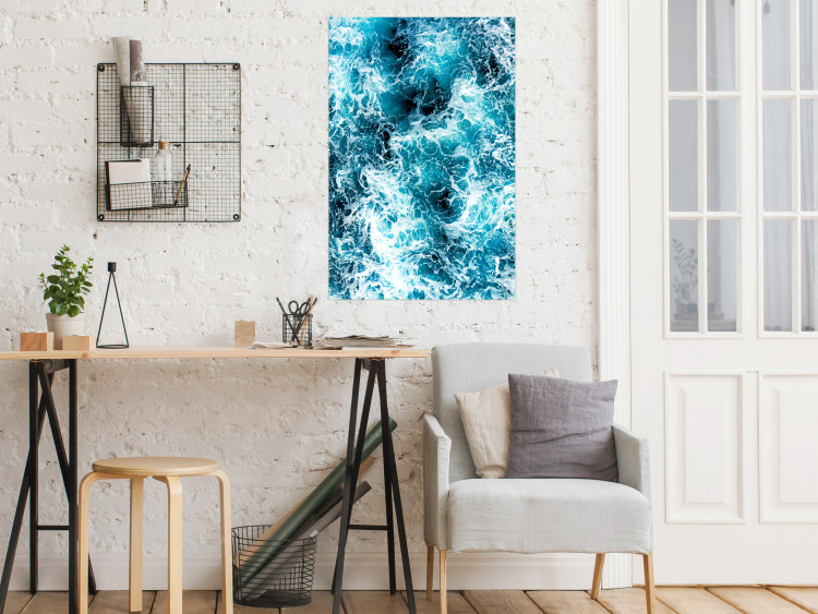 Poster Sea Current - nautical composition with foamy sea waves 115238 additionalImage 5