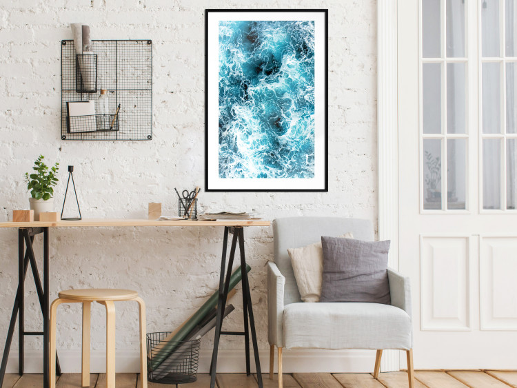 Poster Sea Current - nautical composition with foamy sea waves 115238 additionalImage 18