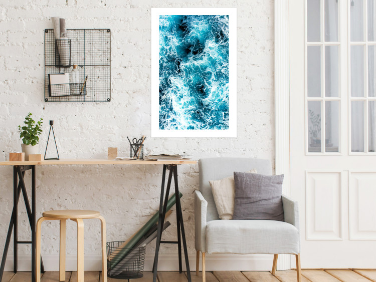Poster Sea Current - nautical composition with foamy sea waves 115238 additionalImage 9