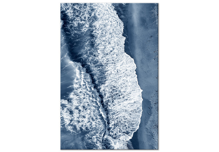 Canvas Print Sea power - aerial view of Scandinavian waves next to a sandy beach 117238