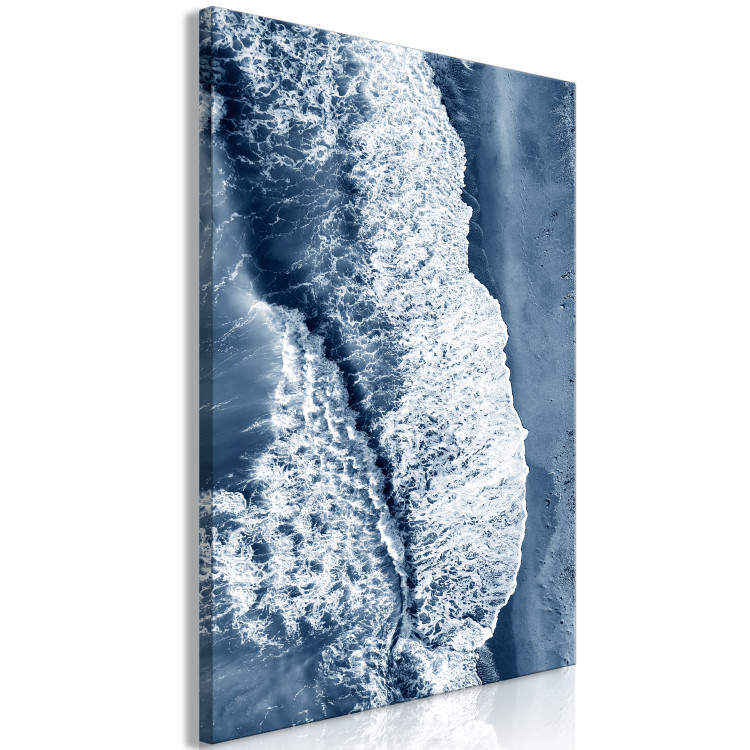 Canvas Print Sea power - aerial view of Scandinavian waves next to a sandy beach 117238 additionalImage 2