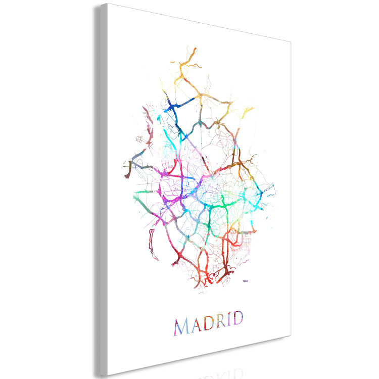Canvas Art Print Madrid - the rainbow map of the Spanish city from a bird's eye view 117838 additionalImage 2