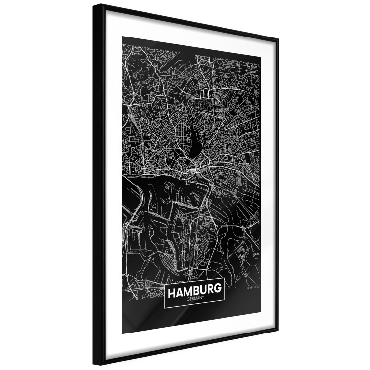 Poster Map of Hamburg - black and white composition with a map of the German city 118138 additionalImage 11