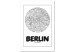 Canvas Art Print Berlin - black and white minimalistic map of the German capital 118438