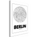 Canvas Art Print Berlin - black and white minimalistic map of the German capital 118438 additionalThumb 2