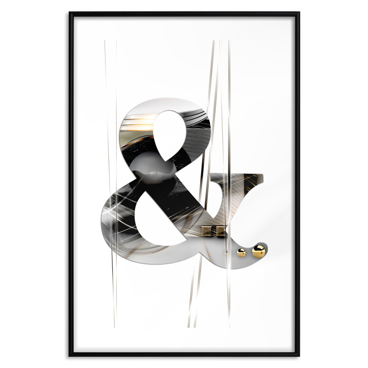 Poster Modern & - unique typographic abstraction in silver against a white background 118938 additionalImage 15