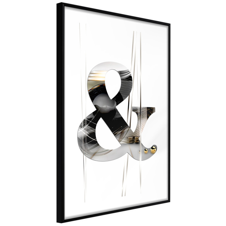 Poster Modern & - unique typographic abstraction in silver against a white background 118938 additionalImage 10