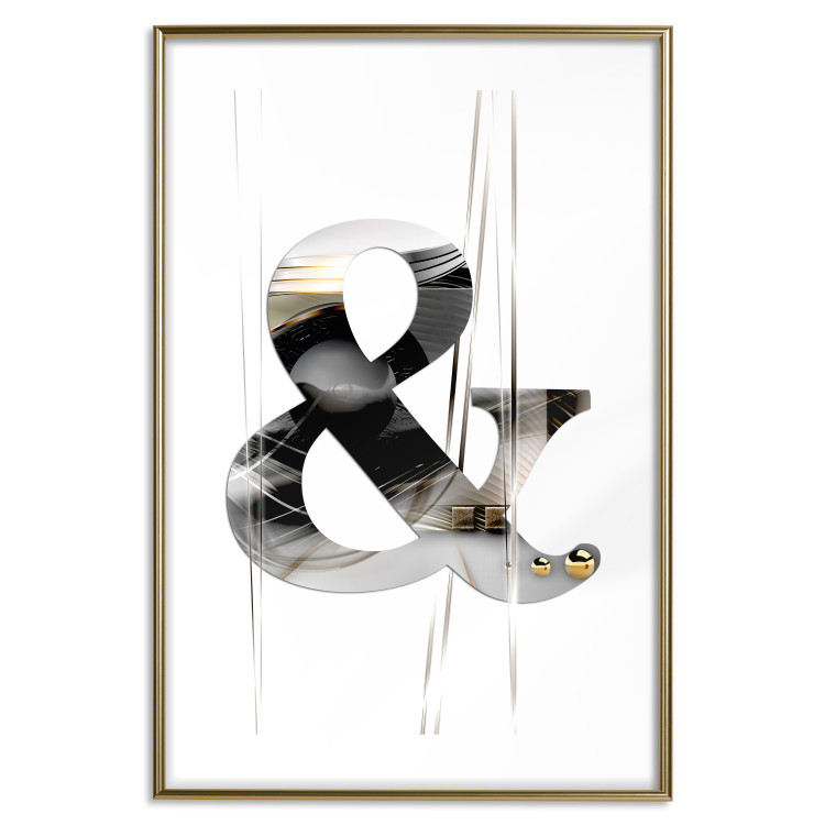 Poster Modern & - unique typographic abstraction in silver against a white background 118938 additionalImage 14