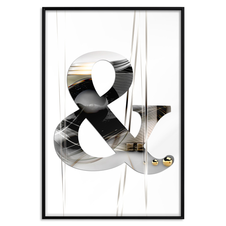 Poster Modern & - unique typographic abstraction in silver against a white background 118938 additionalImage 18