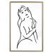 Poster Passionate Touch - black and white simple line art with the silhouette of a naked woman 119038 additionalThumb 20