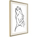 Poster Passionate Touch - black and white simple line art with the silhouette of a naked woman 119038 additionalThumb 2