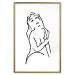 Poster Passionate Touch - black and white simple line art with the silhouette of a naked woman 119038 additionalThumb 16