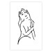 Poster Passionate Touch - black and white simple line art with the silhouette of a naked woman 119038 additionalThumb 25