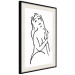 Poster Passionate Touch - black and white simple line art with the silhouette of a naked woman 119038 additionalThumb 3