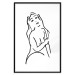 Poster Passionate Touch - black and white simple line art with the silhouette of a naked woman 119038 additionalThumb 17