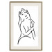 Poster Passionate Touch - black and white simple line art with the silhouette of a naked woman 119038 additionalThumb 19