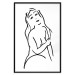 Poster Passionate Touch - black and white simple line art with the silhouette of a naked woman 119038 additionalThumb 24