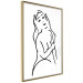 Poster Passionate Touch - black and white simple line art with the silhouette of a naked woman 119038 additionalThumb 14