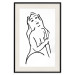 Poster Passionate Touch - black and white simple line art with the silhouette of a naked woman 119038 additionalThumb 18