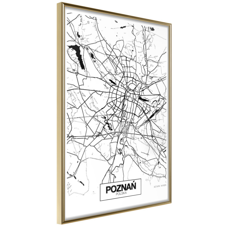 Wall Poster City Map: Poznań - black and white map of Poznań with city name 123838 additionalImage 12