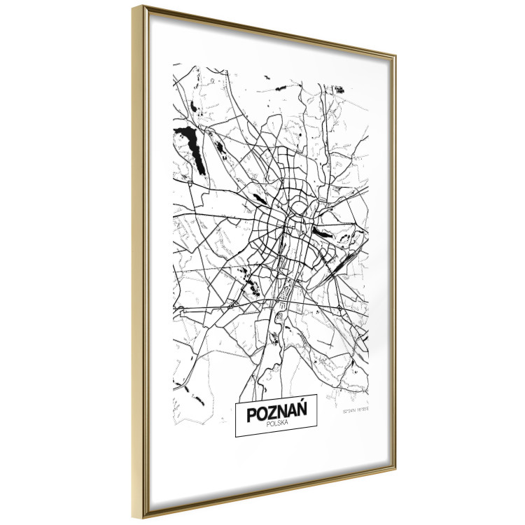 Wall Poster City Map: Poznań - black and white map of Poznań with city name 123838 additionalImage 6