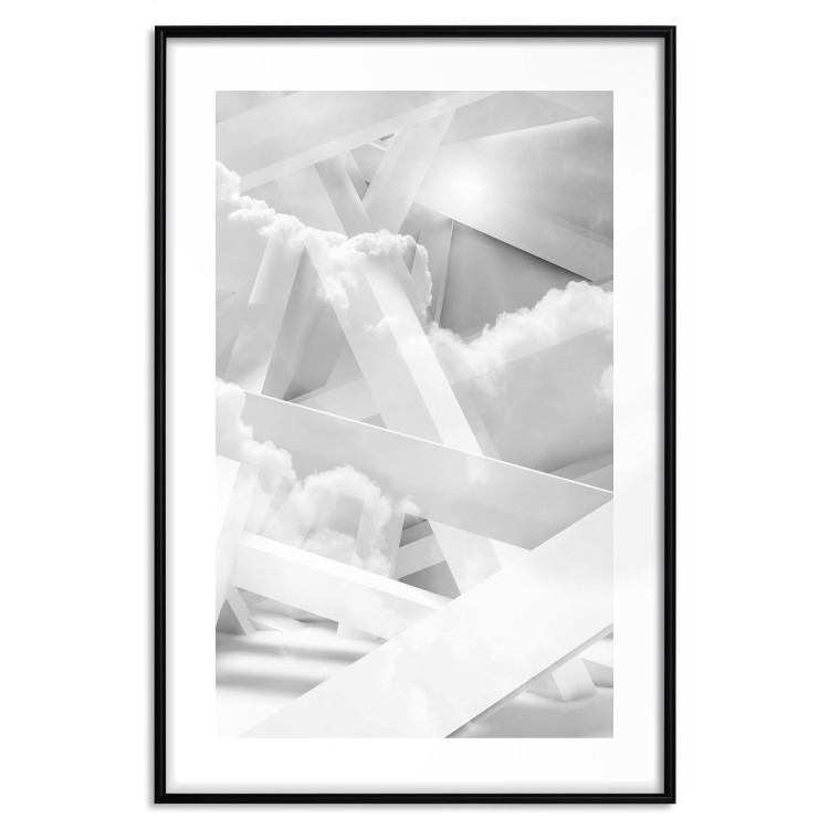Wall Poster Celestial Structure - white abstraction of clouds and geometric figures 123938 additionalImage 15