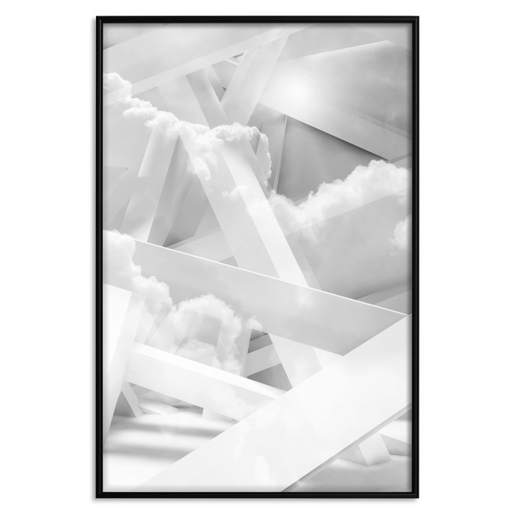 Wall Poster Celestial Structure - white abstraction of clouds and geometric figures 123938 additionalImage 18