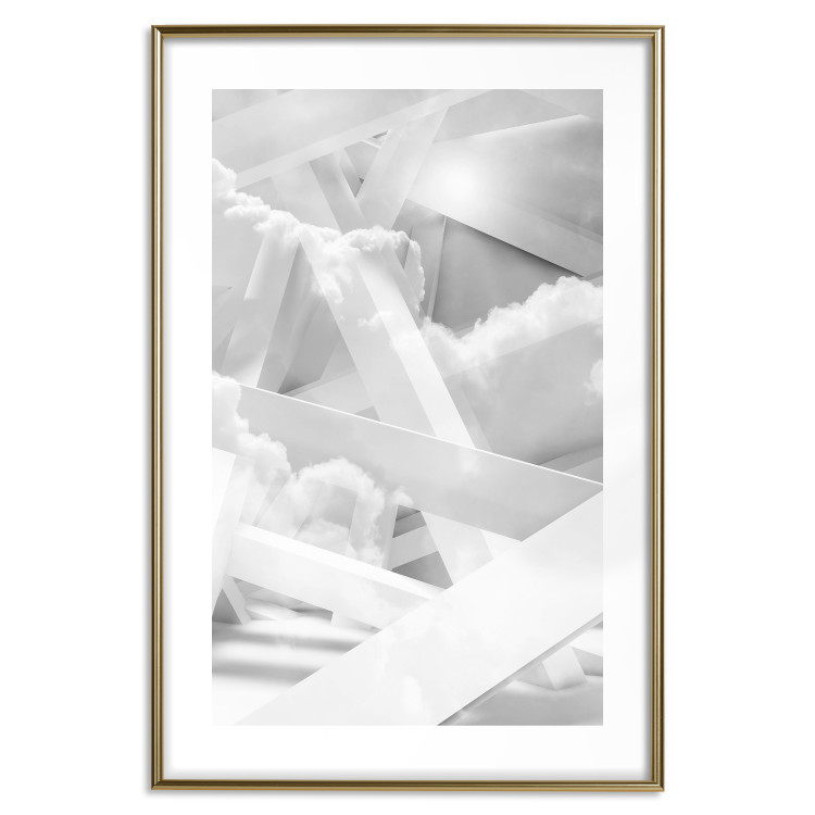 Wall Poster Celestial Structure - white abstraction of clouds and geometric figures 123938 additionalImage 14