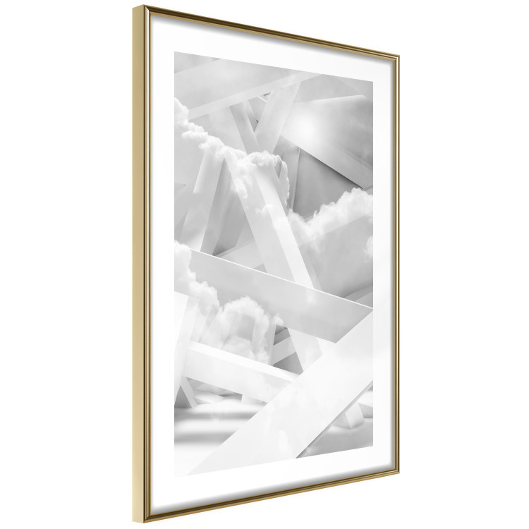 Wall Poster Celestial Structure - white abstraction of clouds and geometric figures 123938 additionalImage 6