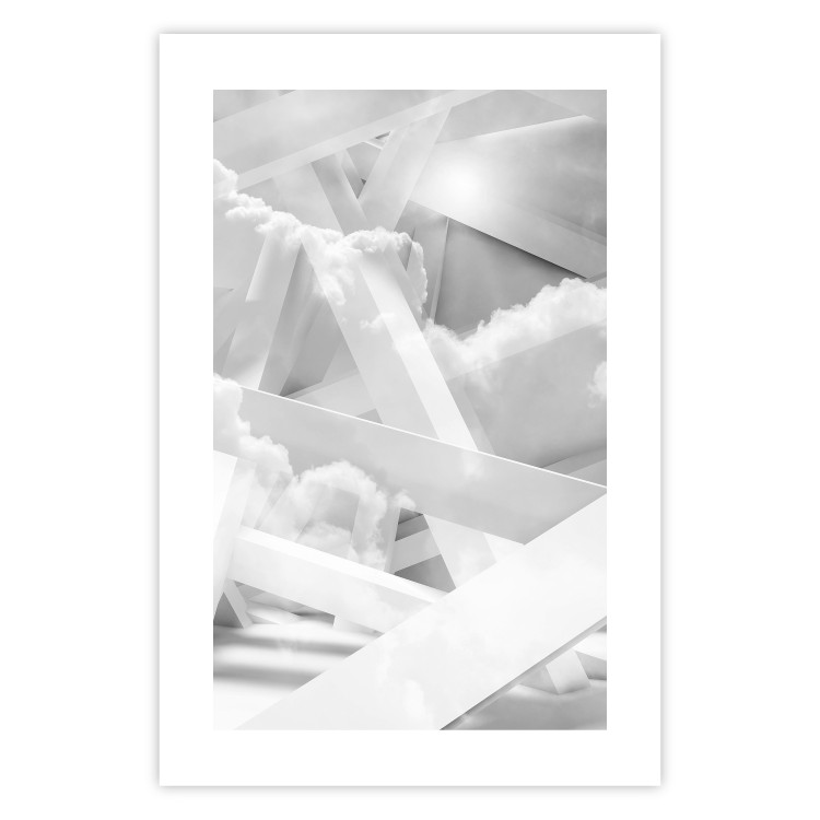 Wall Poster Celestial Structure - white abstraction of clouds and geometric figures 123938 additionalImage 19