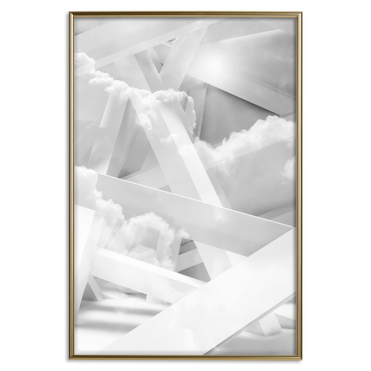 Wall Poster Celestial Structure - white abstraction of clouds and geometric figures 123938 additionalImage 16