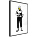 Poster Smiling Policeman - black and white character with gun and yellow smiley face 124438 additionalThumb 10