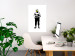 Poster Smiling Policeman - black and white character with gun and yellow smiley face 124438 additionalThumb 2