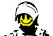 Poster Smiling Policeman - black and white character with gun and yellow smiley face 124438 additionalThumb 9