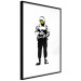 Poster Smiling Policeman - black and white character with gun and yellow smiley face 124438 additionalThumb 11