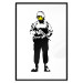 Poster Smiling Policeman - black and white character with gun and yellow smiley face 124438 additionalThumb 18