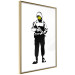 Poster Smiling Policeman - black and white character with gun and yellow smiley face 124438 additionalThumb 12