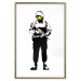 Poster Smiling Policeman - black and white character with gun and yellow smiley face 124438 additionalThumb 16