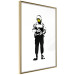 Poster Smiling Policeman - black and white character with gun and yellow smiley face 124438 additionalThumb 6